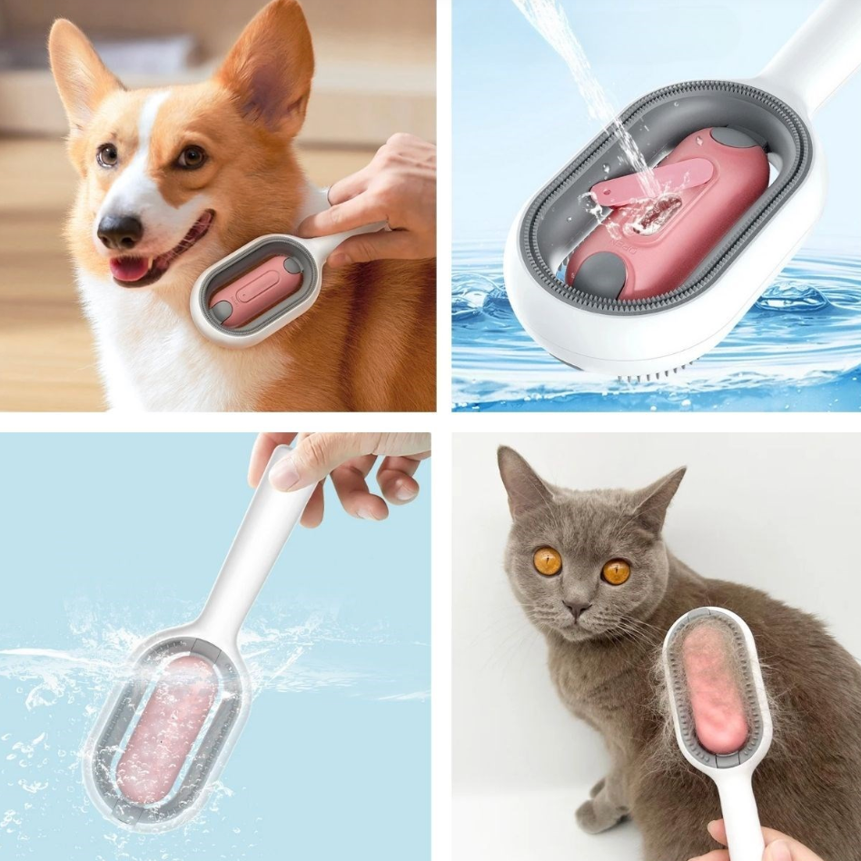 Su Hazneli Kedi ve Köpek Tüyü Toplama Fırçası Su Hazneli Pet Tarağı